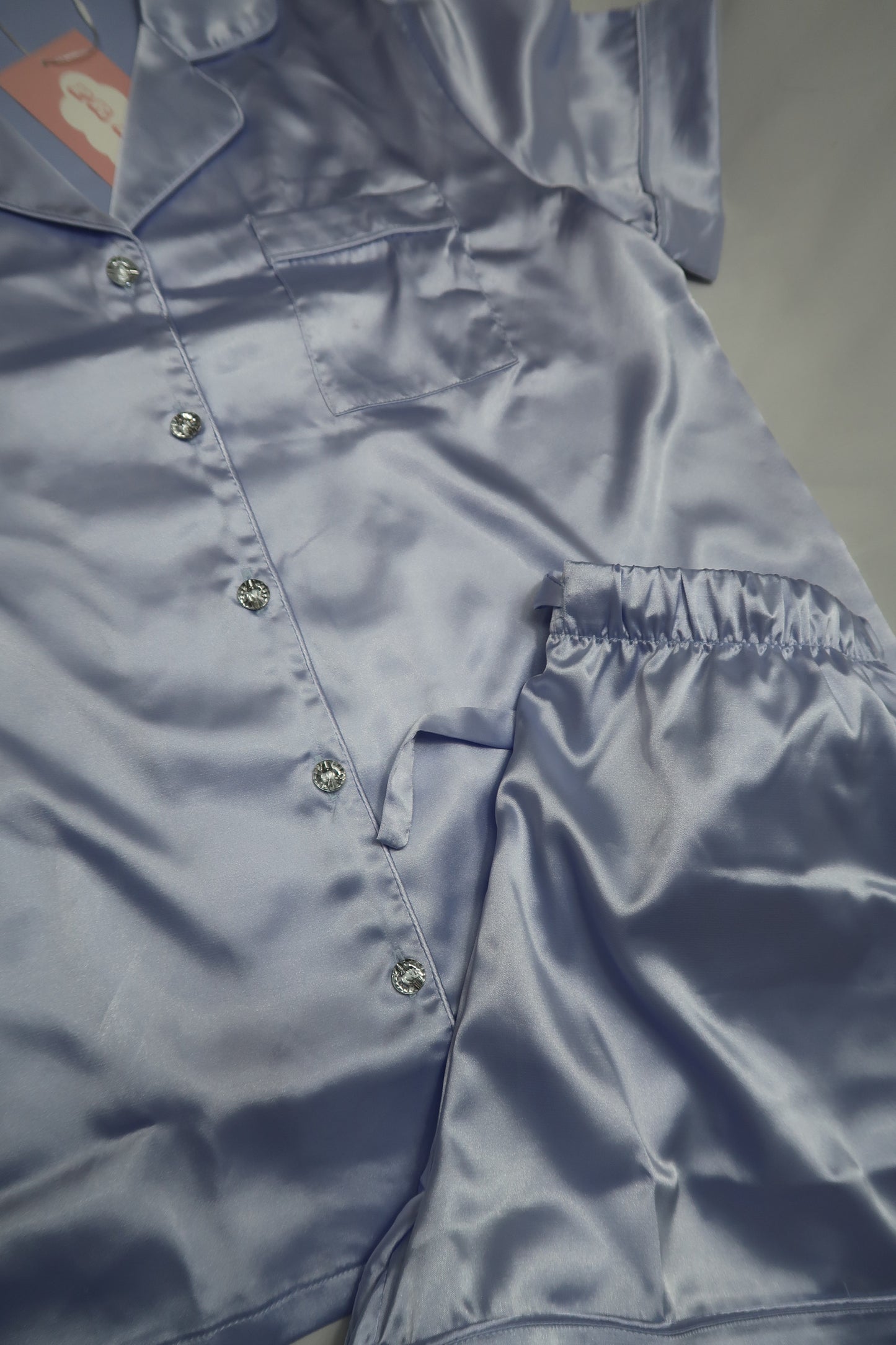 Lilac Satin Women's Short Pyjamas Set