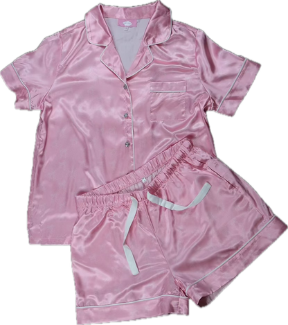 Sweet Pink Bow Dreams Women's Short Pyjamas Set